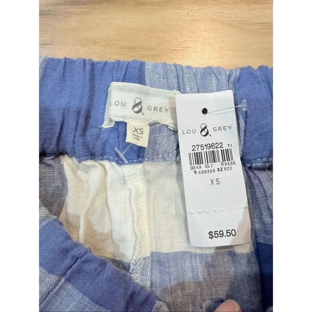 Lou & Grey NWT linen shorts pockets elastic waist size XS